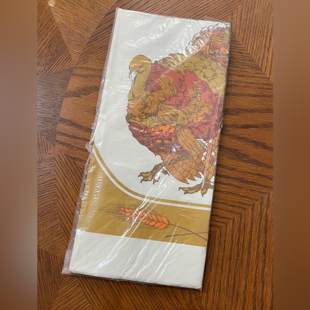 Vintage American Greeting Thanksgiving Themed Paper table Cover Harvest Colors